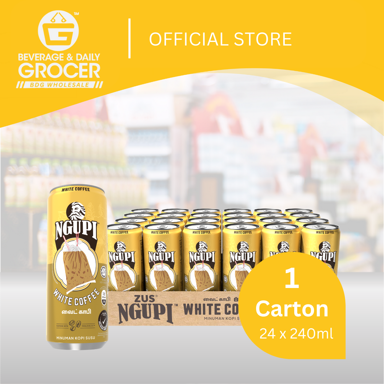 BDGW Zus Ngupi White Kopi 1 Carton