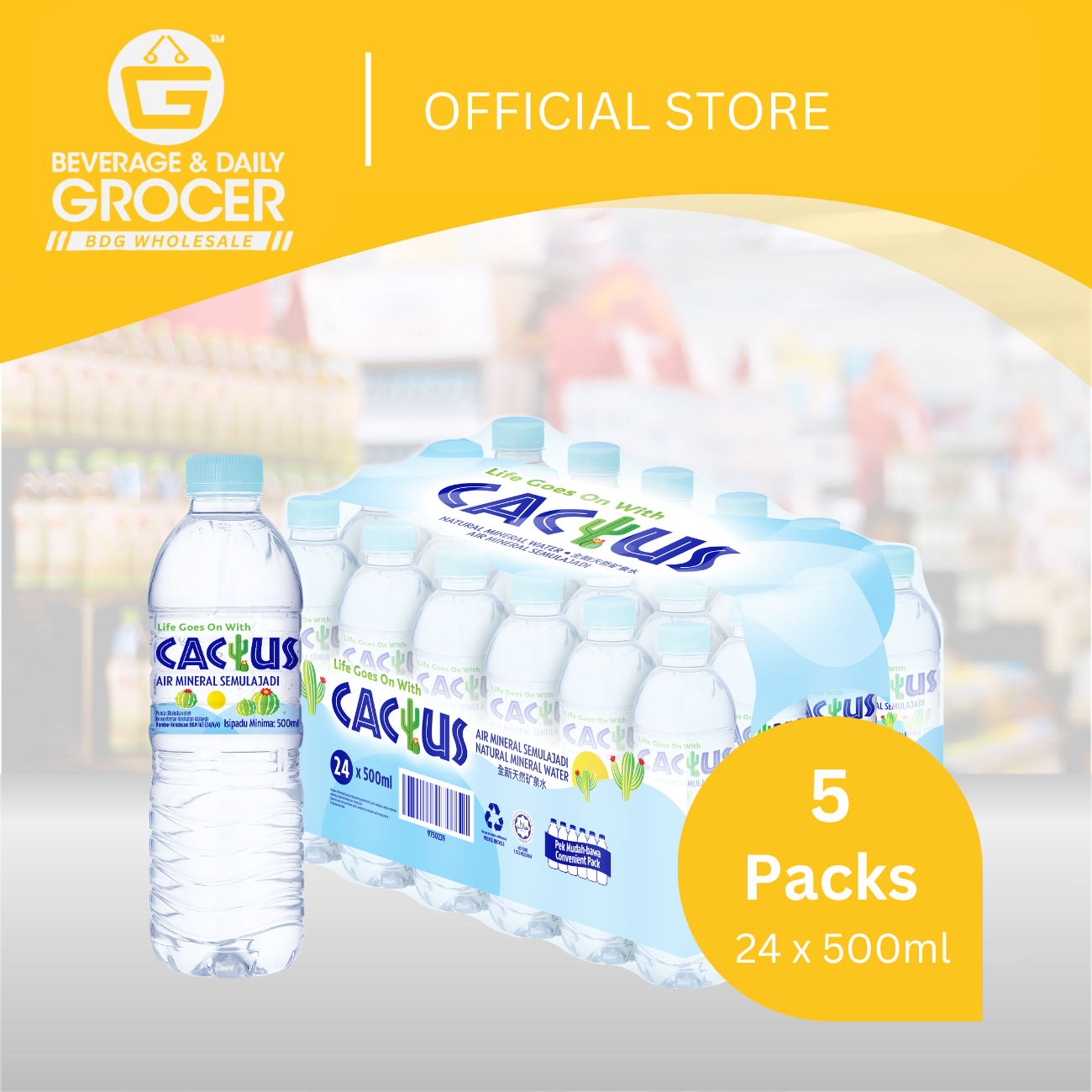 BDGW 24 _x _500 _ml Cactus Mineral Water _- _Shrink _Wrap_ 5 Packs