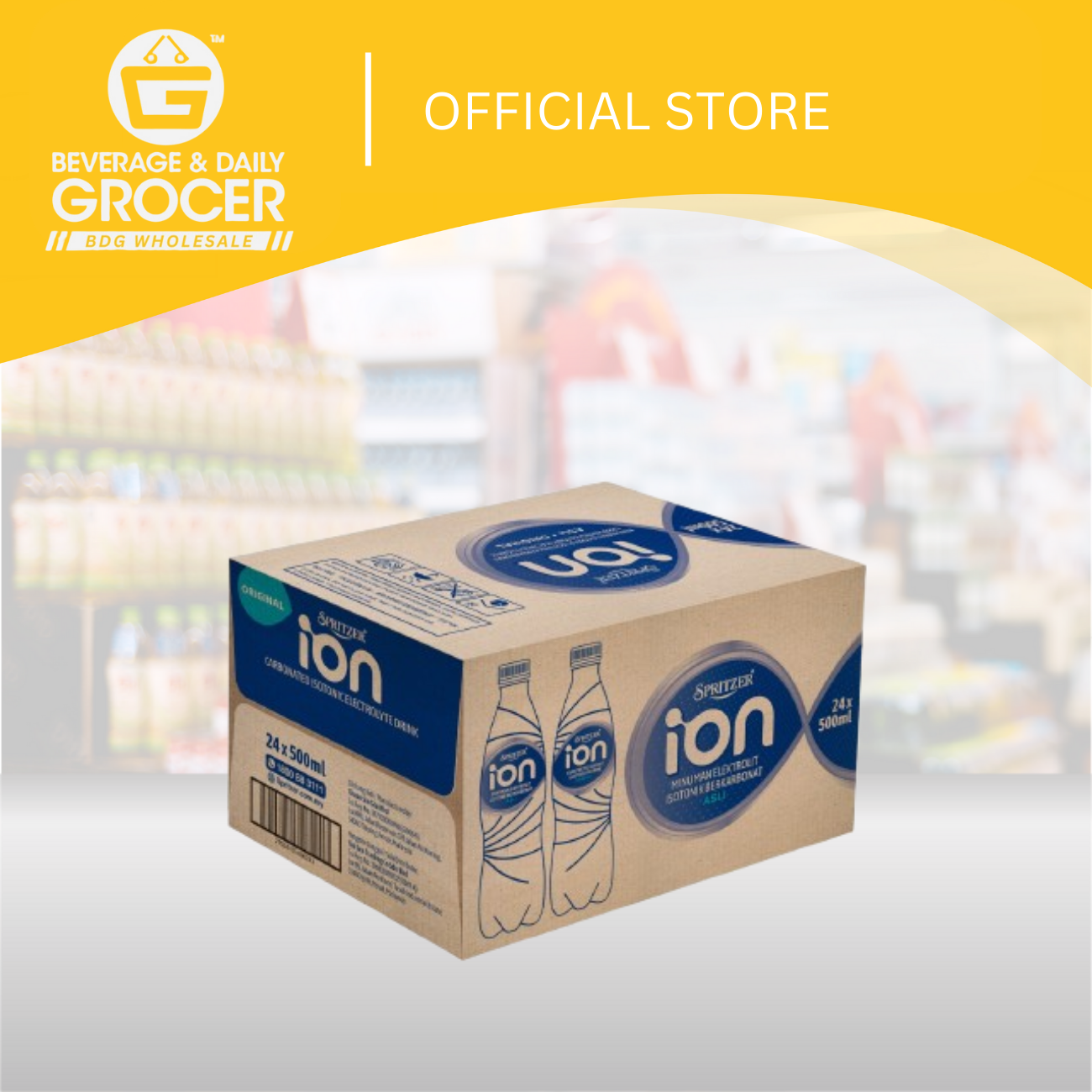 BDGW 0.5L x 24 Spritzer ION Carbonated Isotonic Electrolyte Drink- Original 1