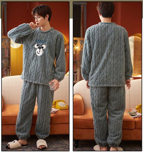 MBC07801秋冬男款珊瑚絨兩件式睡衣家居服9