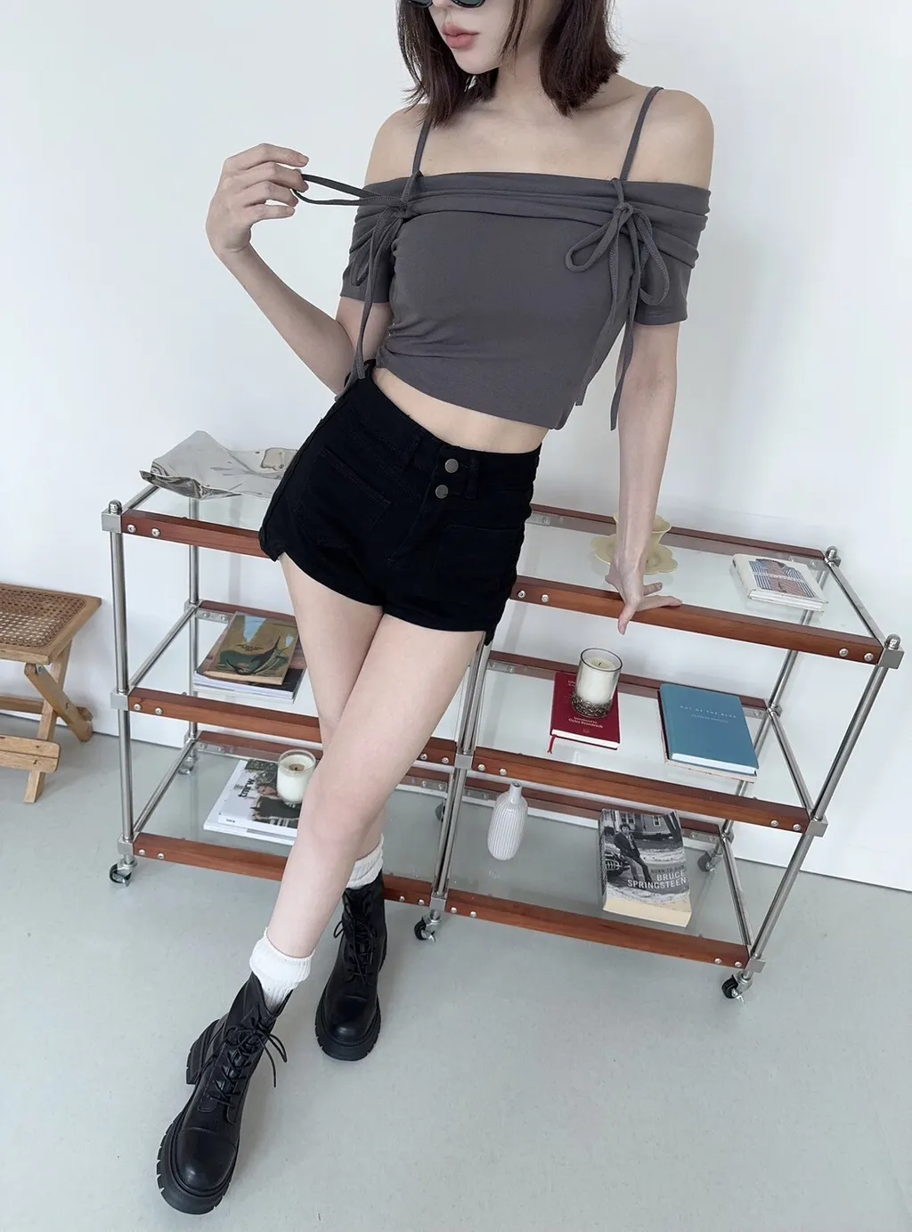 #1609-1韓系造型綁繩胸墊上衣 (7)