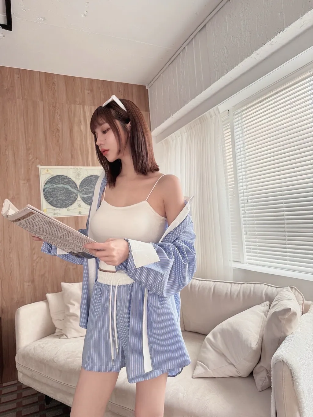 #8856韓系直條拼色撞邊襯SET (3)