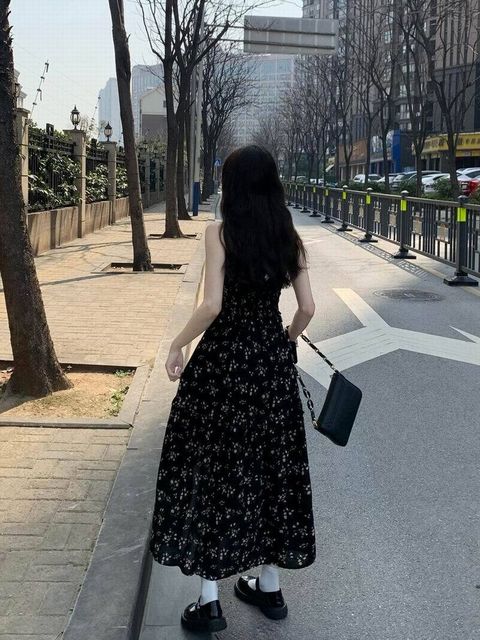 MCJ0775夏季氣質碎花吊帶連衣裙2