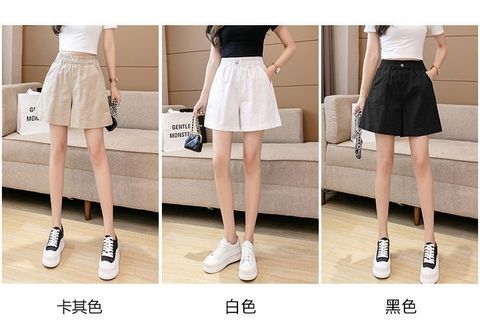 MCK0521韓版時尚純棉口袋闊腿短褲5