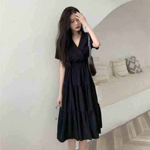 M16-6705胖MM大碼V領短袖連衣裙1