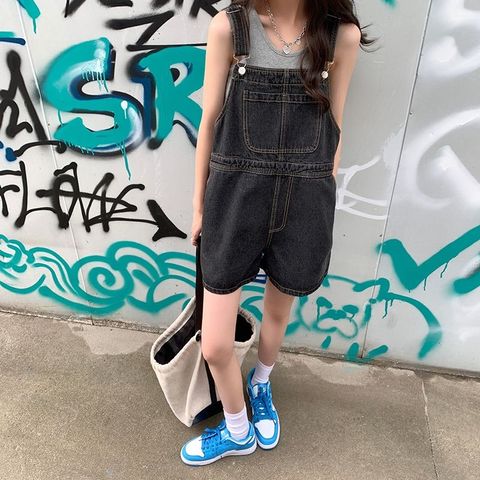 M12-Y010韓版顯瘦口袋背帶牛仔褲4