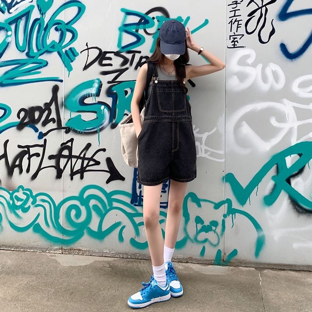 M12-Y010韓版顯瘦口袋背帶牛仔褲6