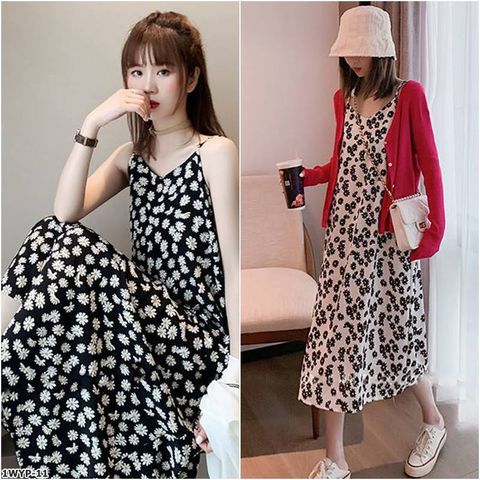 MCT1WYP-11夏季小雛菊碎花吊帶連身裙1