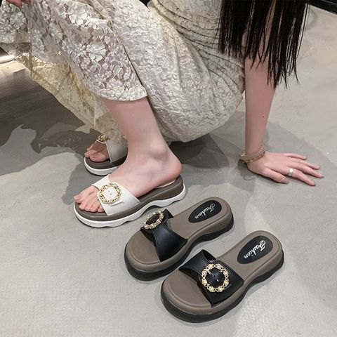 MCNC50704韓系時尚一字型裝飾厚底拖鞋2