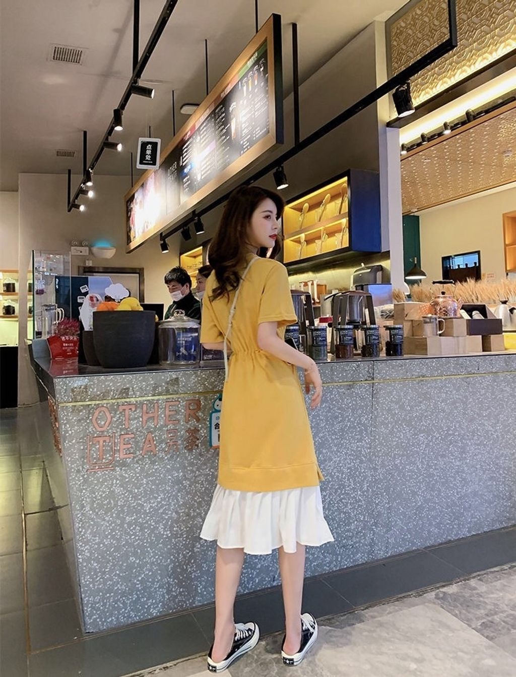 M16-671夏裝繫帶拼接假兩件連衣裙4