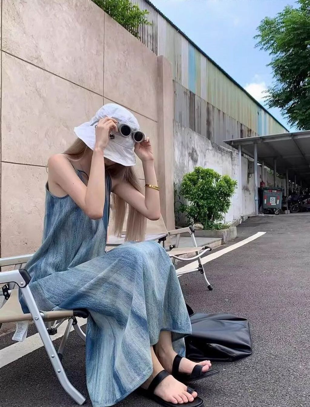 M00-669夏季法式暈染吊帶連衣裙4