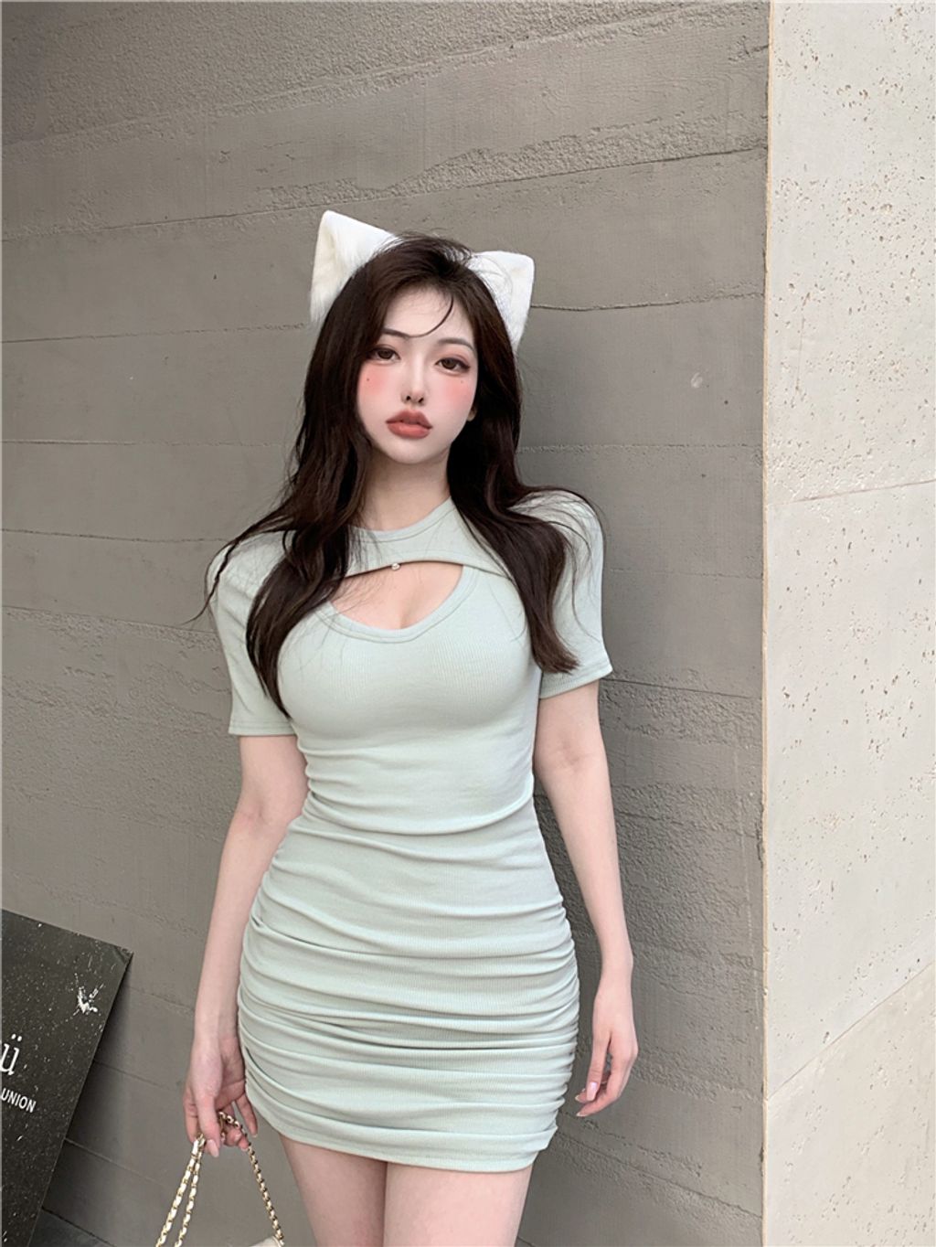 M16-8626夏季性感辣妹鏤空緊身包臀連衣裙2