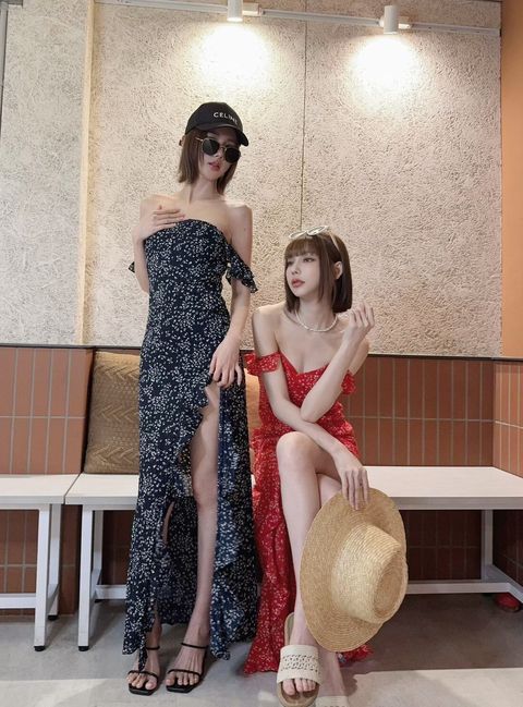 #0810渡假感 開衩碎花長洋 (12)
