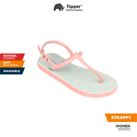 Fipper Strappy Rubber Sandal for Women in Green Place Coral Petula Fipper Slipper