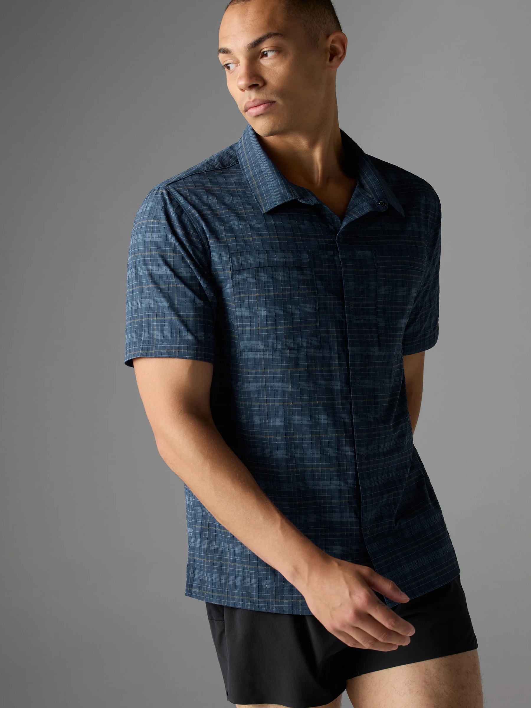 M HIGH COUNTY SS RELAXED DRESS BLUES PLAID (1)
