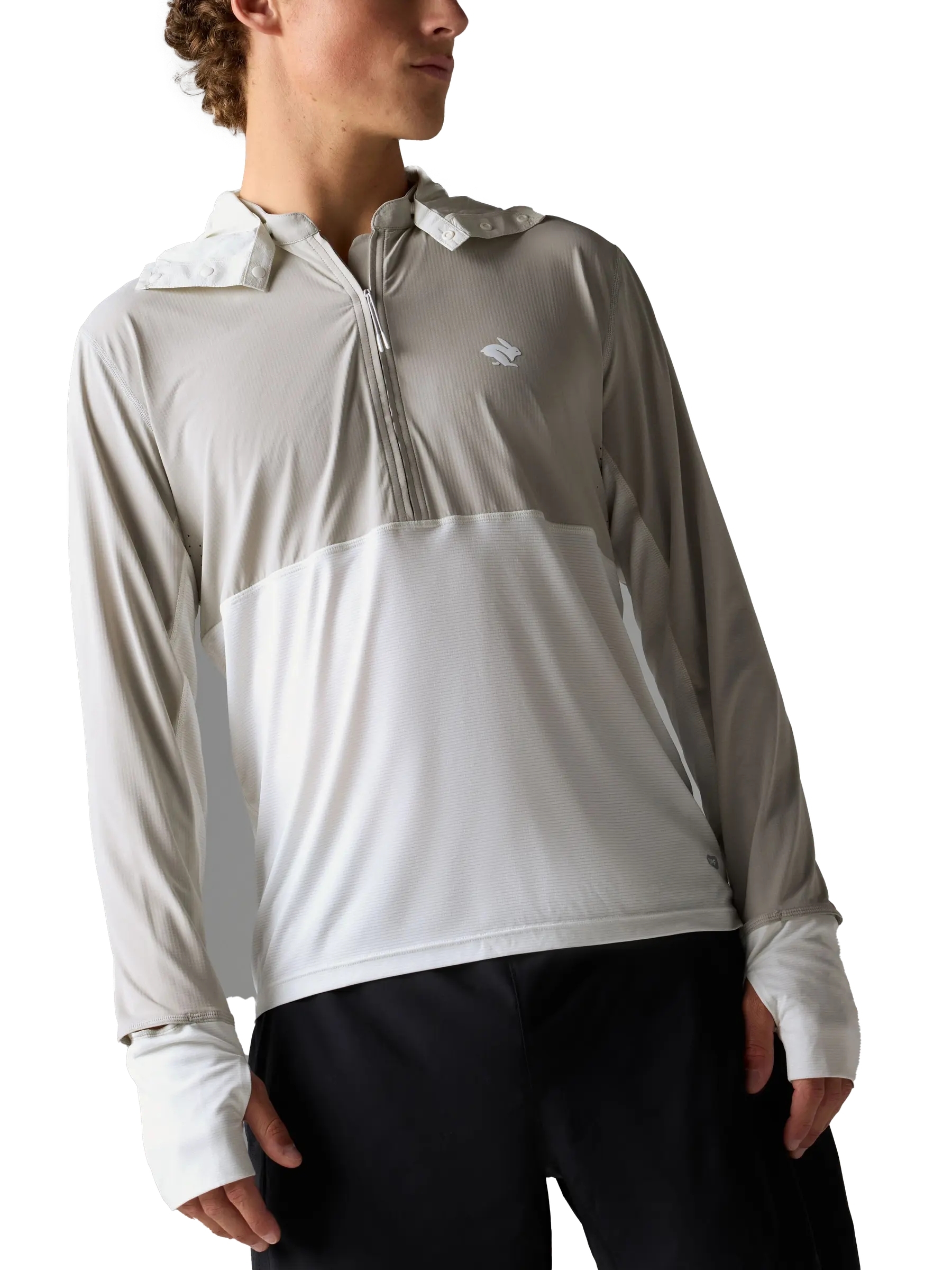 M SUNRUNNER UPF HOODIE WHITE (1)