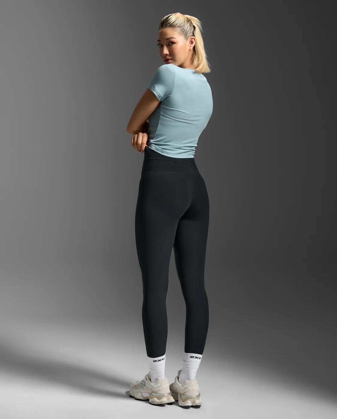 W Fluid Ribbed Crop Tee CHAMBRAY WHITE (2)
