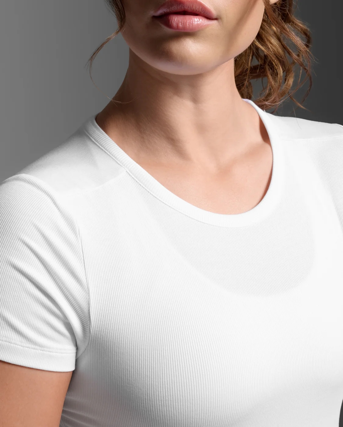 W Fluid Ribbed Crop Tee WHITE WHITE (2)