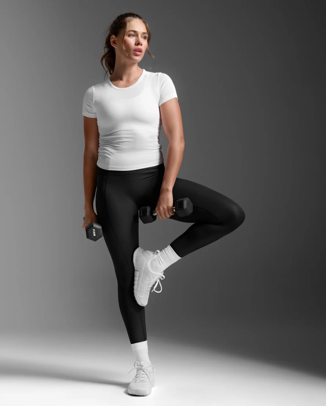 W Fluid Ribbed Crop Tee WHITE WHITE (6)