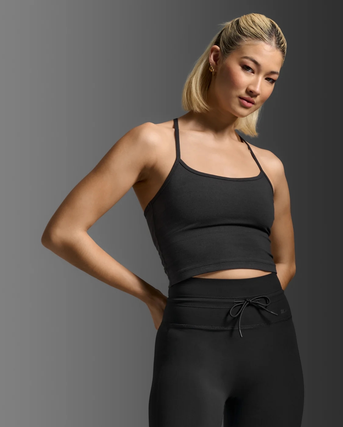 W Flex Crop Tank BLK BLK