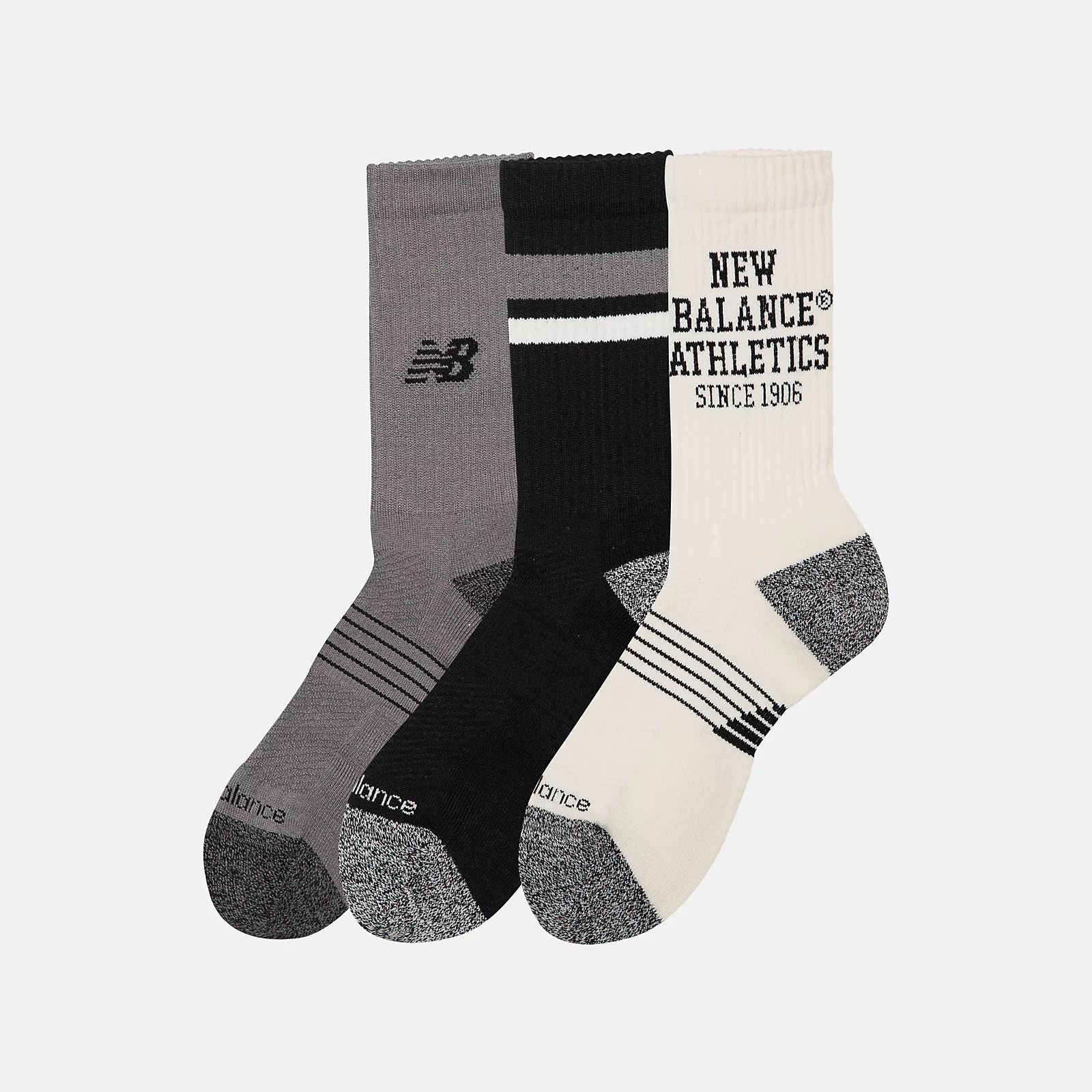 U Active Graphic Crew Socks 3 Pack BLACK MULTI (2)