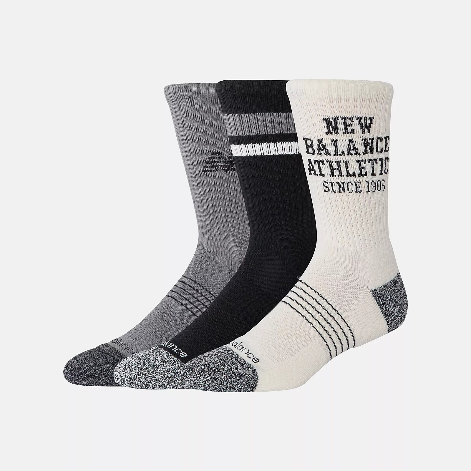 U Active Graphic Crew Socks 3 Pack BLACK MULTI (1)