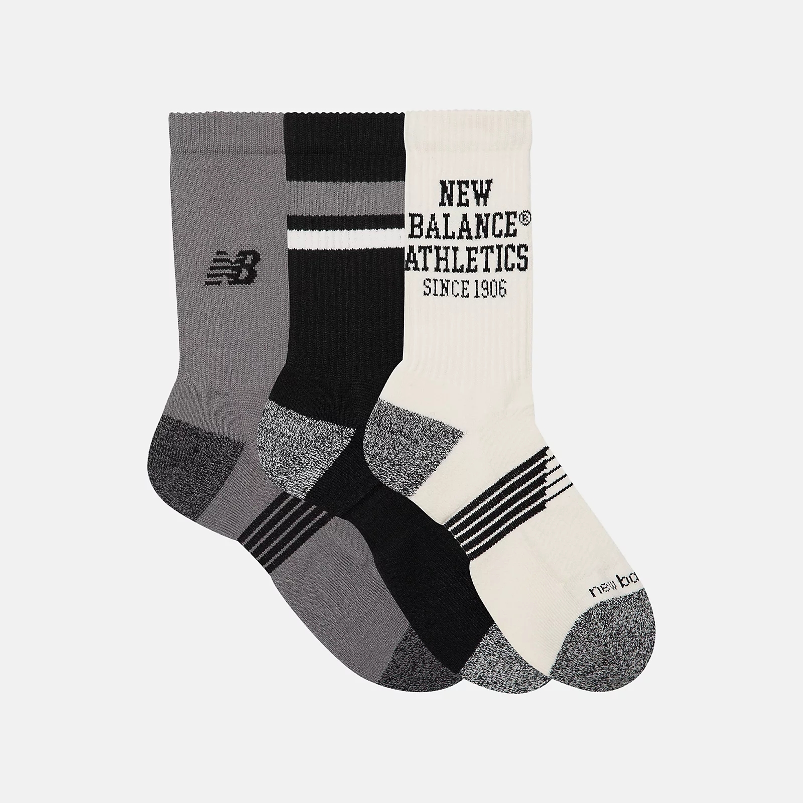 U Active Graphic Crew Socks 3 Pack BLACK MULTI (3)