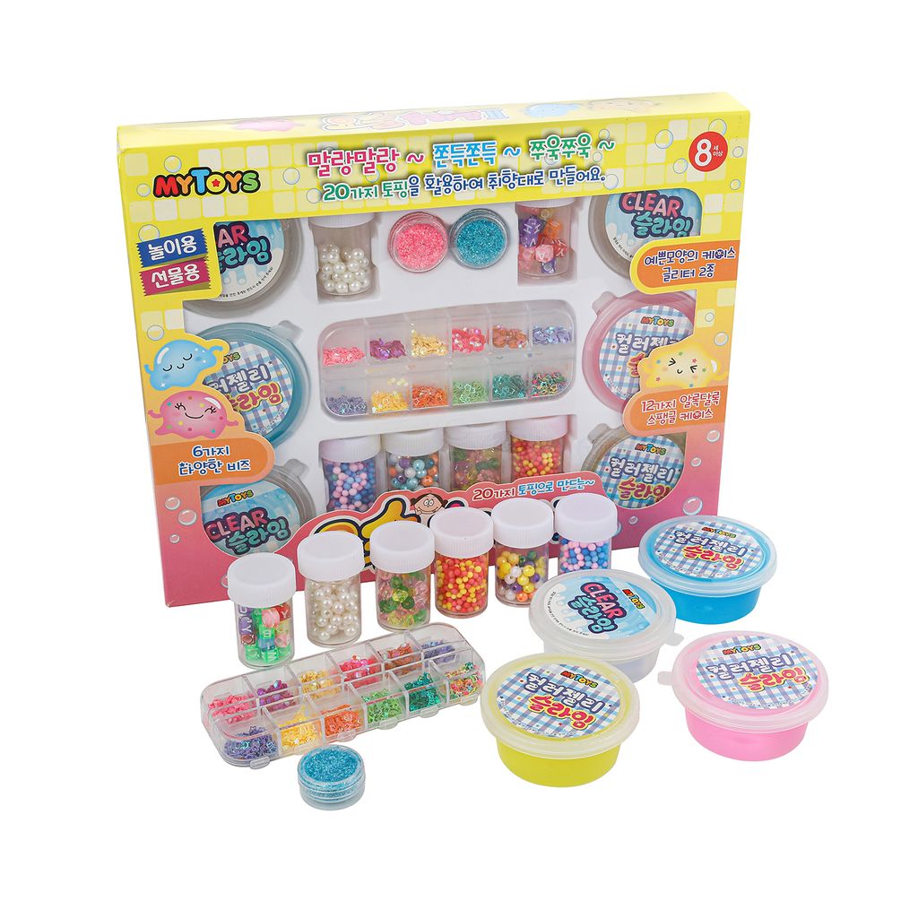S_10韓國MYTOYS史萊姆驚喜寶盒26件組(史萊姆6亮粉2亮片12珠珠6)_02