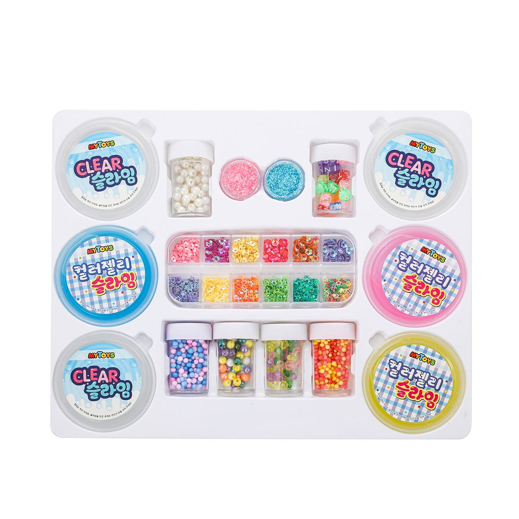 S_10韓國MYTOYS史萊姆驚喜寶盒26件組(史萊姆6亮粉2亮片12珠珠6)_03