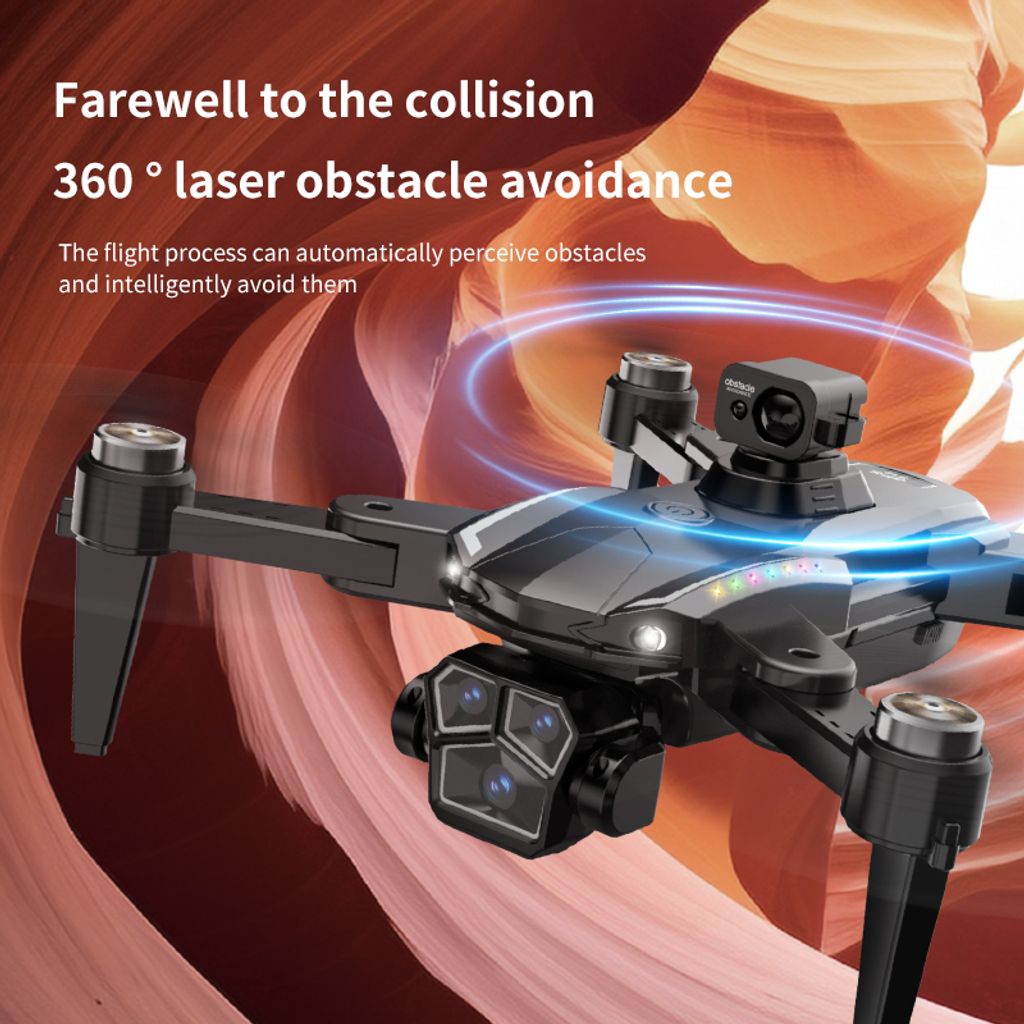 1_S12 Pro Drone GPS Camera With 4 Way Obstacle AvoidanceAnti Langgar Sensor Electrically Adjustable Dual Camera Brushless Motor Jarak Jauh Murah Remote Support Low Battery One Key Auto Return Home D