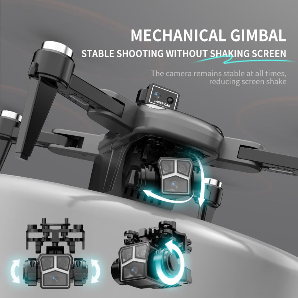 6_S16 Drone GPS 2 Axis Gimbal With HD Dual Camera 4 Way Obstacle Avoidance Anti Langgar Mode 1KM Jarak Jauh 1 Key Auto Return Home Brushless Motor Control Optical Flow Stability