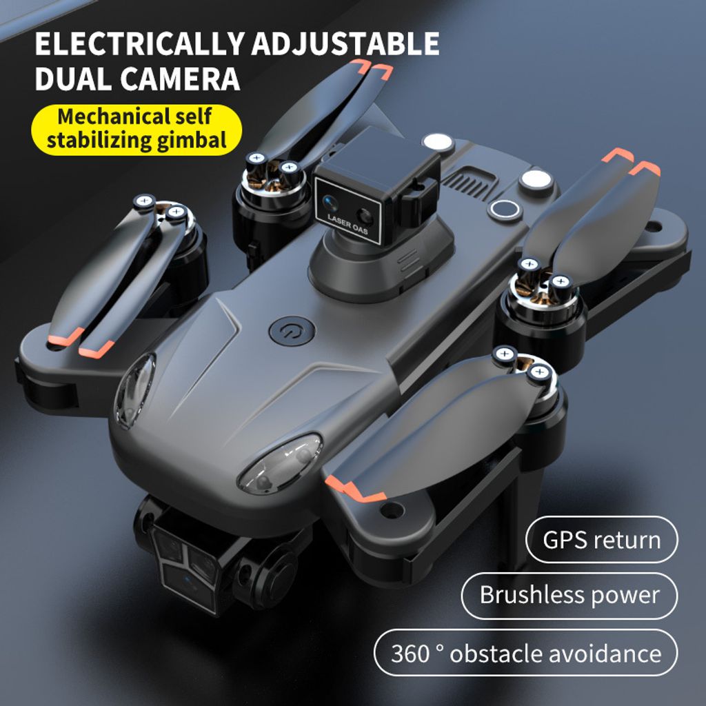 3_S16 Drone GPS 2 Axis Gimbal With HD Dual Camera 4 Way Obstacle Avoidance Anti Langgar Mode 1KM Jarak Jauh 1 Key Auto Return Home Brushless Motor Control Optical Flow Stability