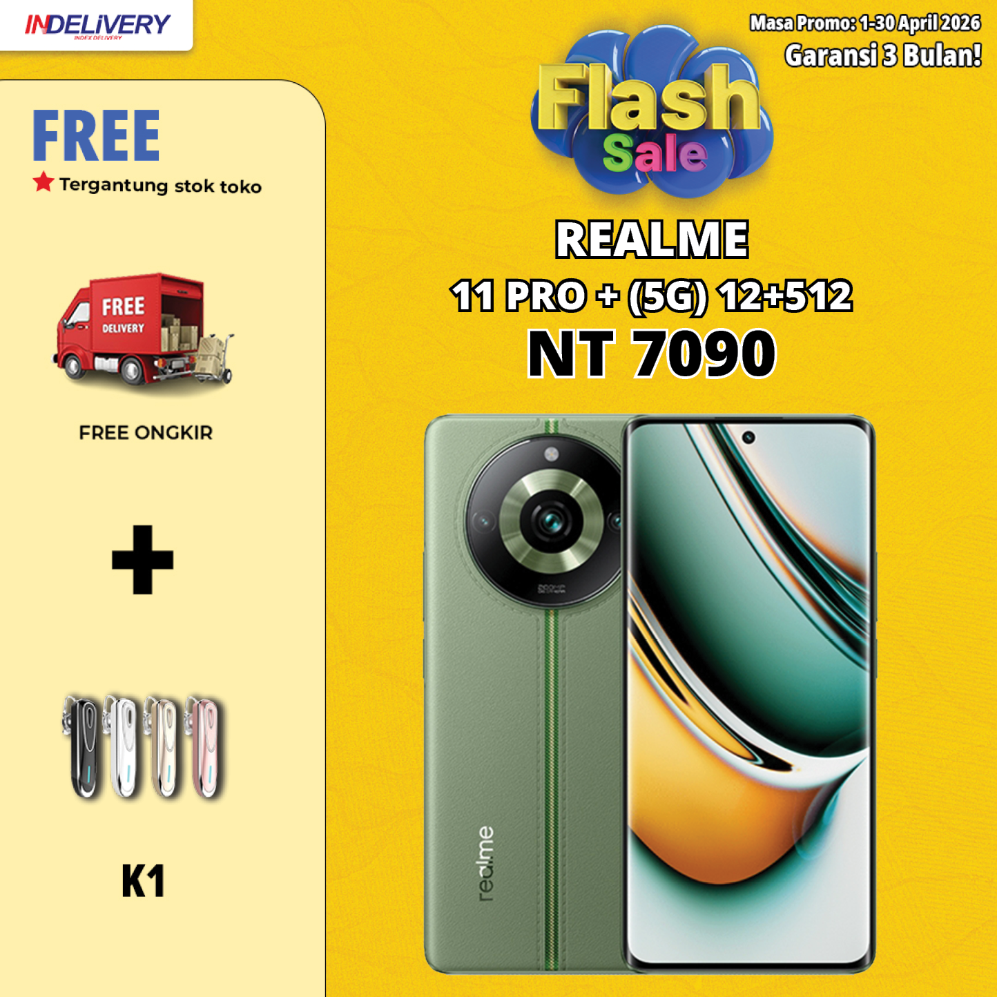 REALME 11 PRO + (5G) 12+512-HP DISPLAY(Garansi 3 Bulan)