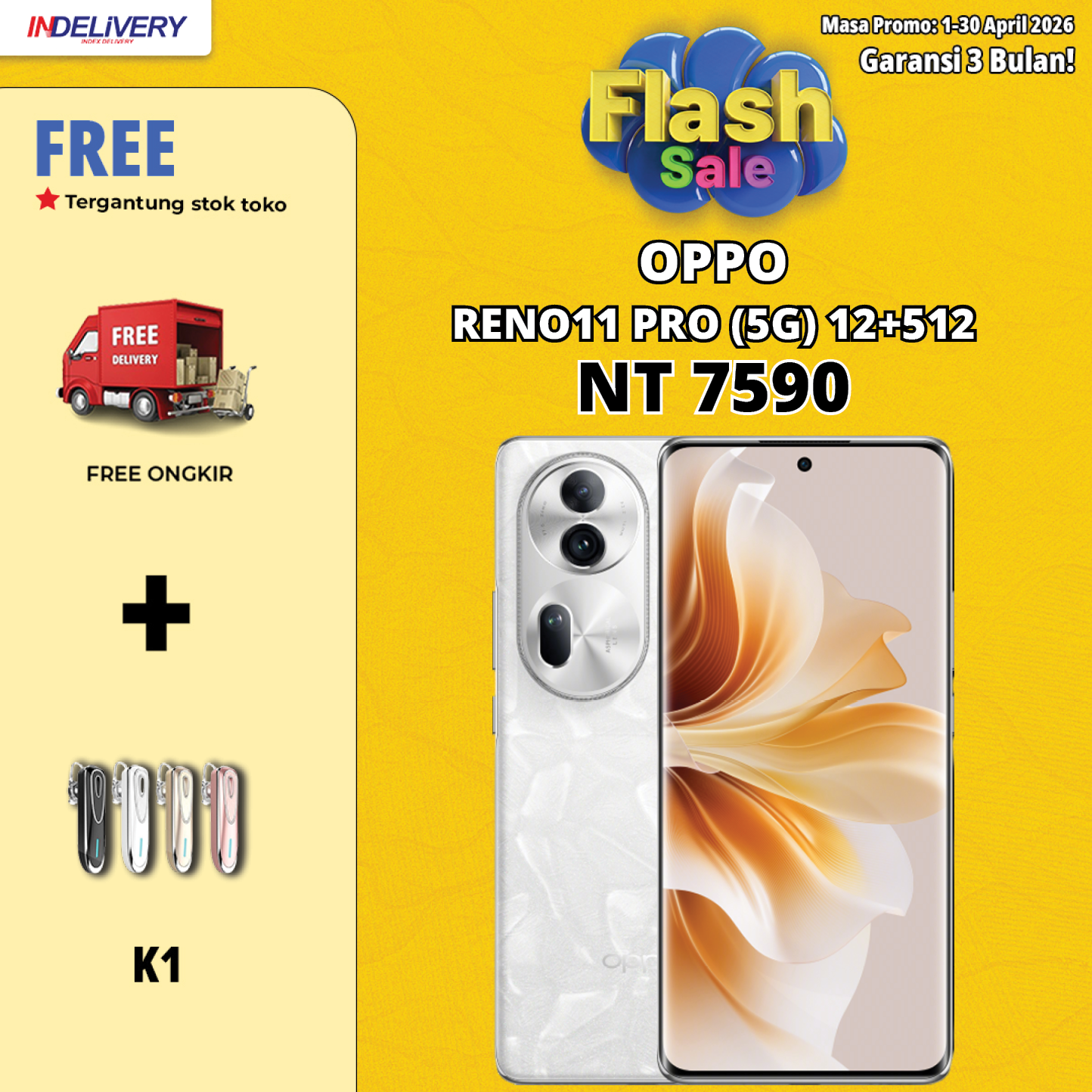 OPPO RENO11 PRO (5G) 12+512-HP DISPLAY(Garansi 3 Bulan)