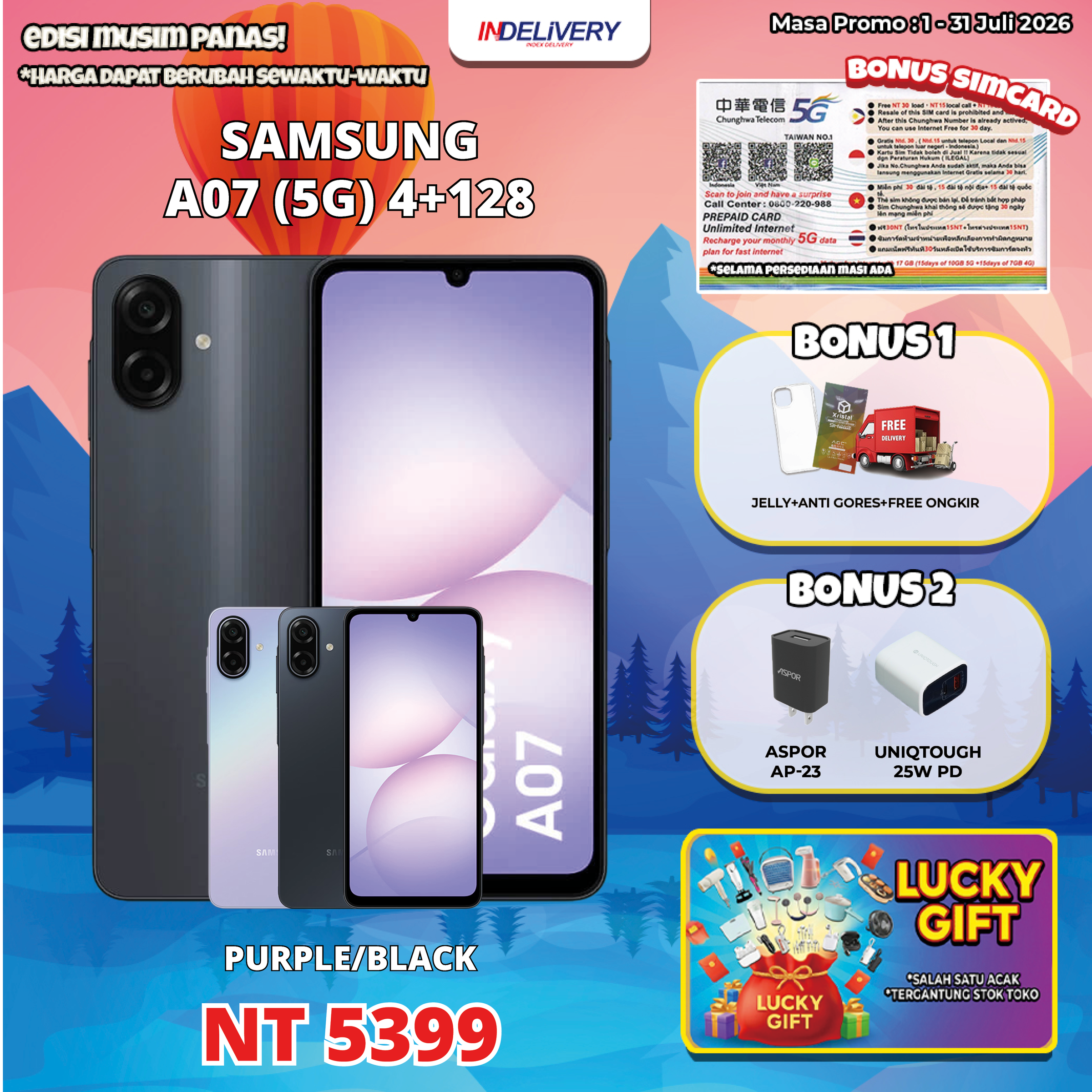 SAMSUNG A07 (5G) 4+128