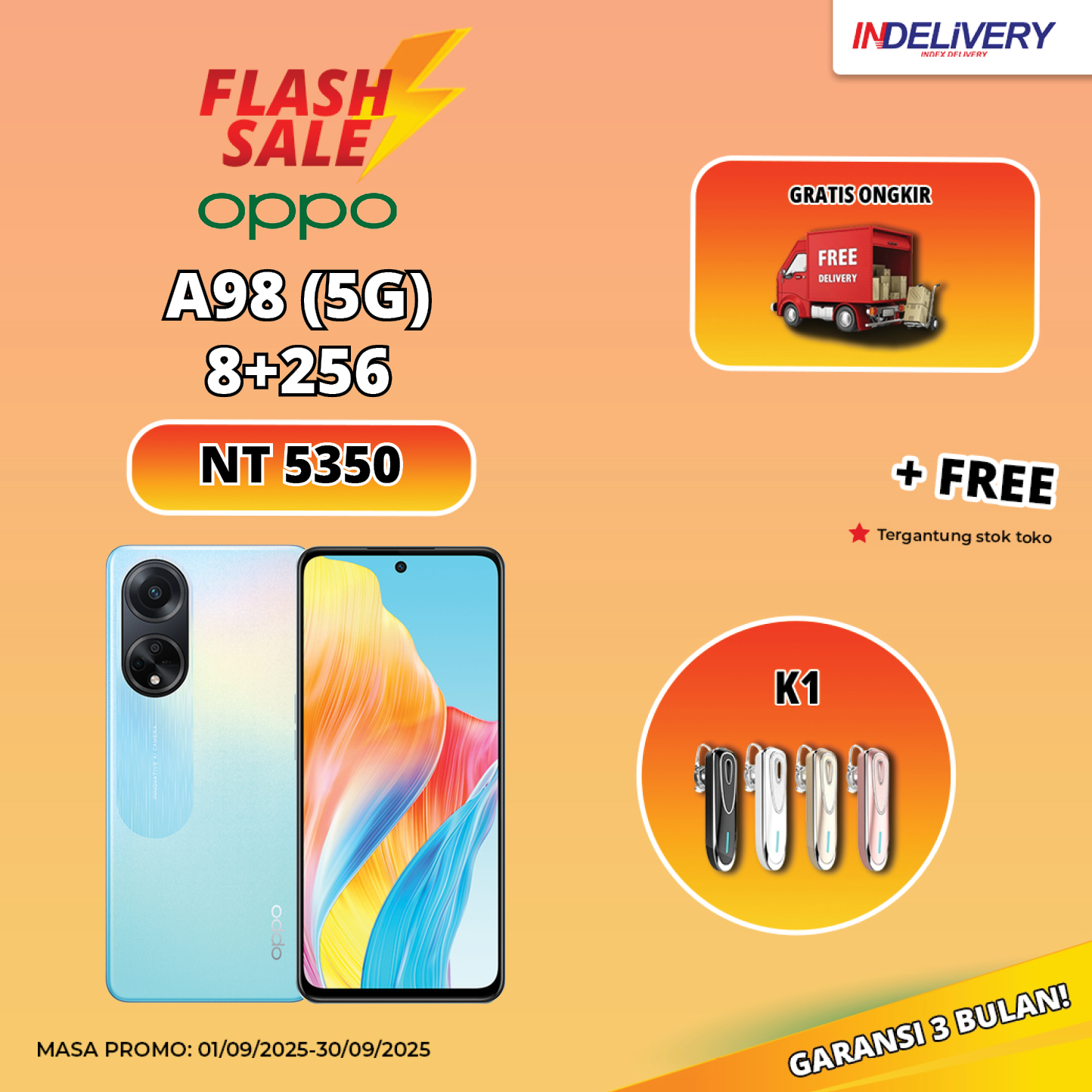 OPPO A98 (5G) 8+256-HP DISPLAY(Garansi 3 Bulan)