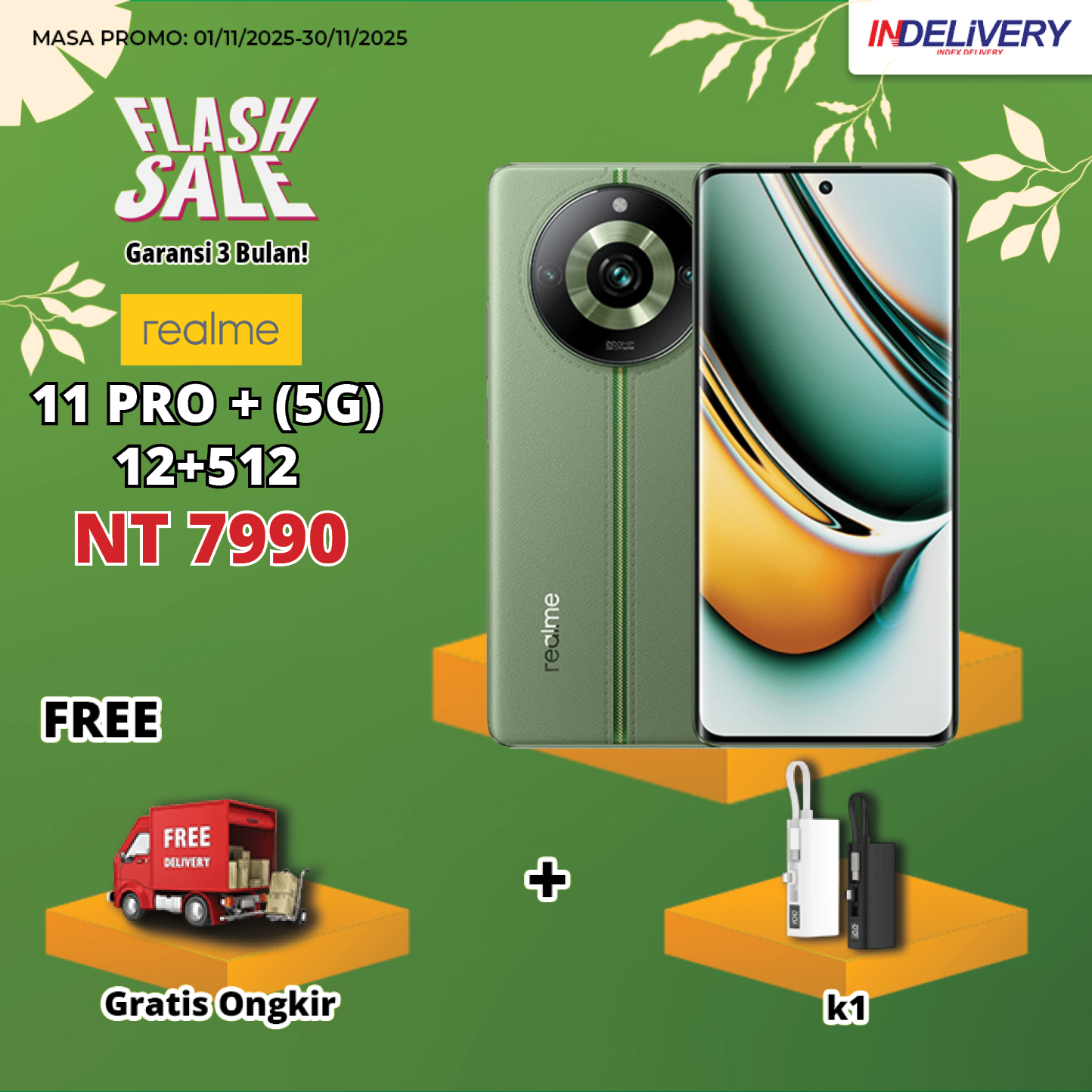 REALME 11 PRO + (5G) 12+512-HP DISPLAY(Garansi 3 Bulan)