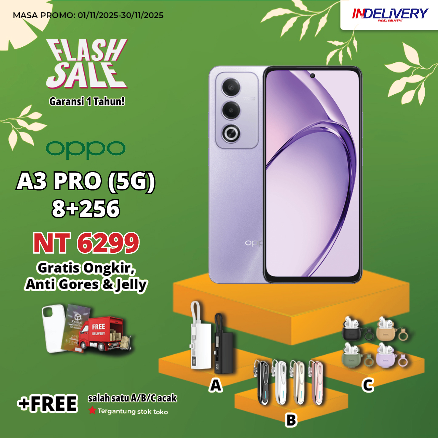 OPPO A3 PRO (5G) 8+256(Garansi 1 Tahun)