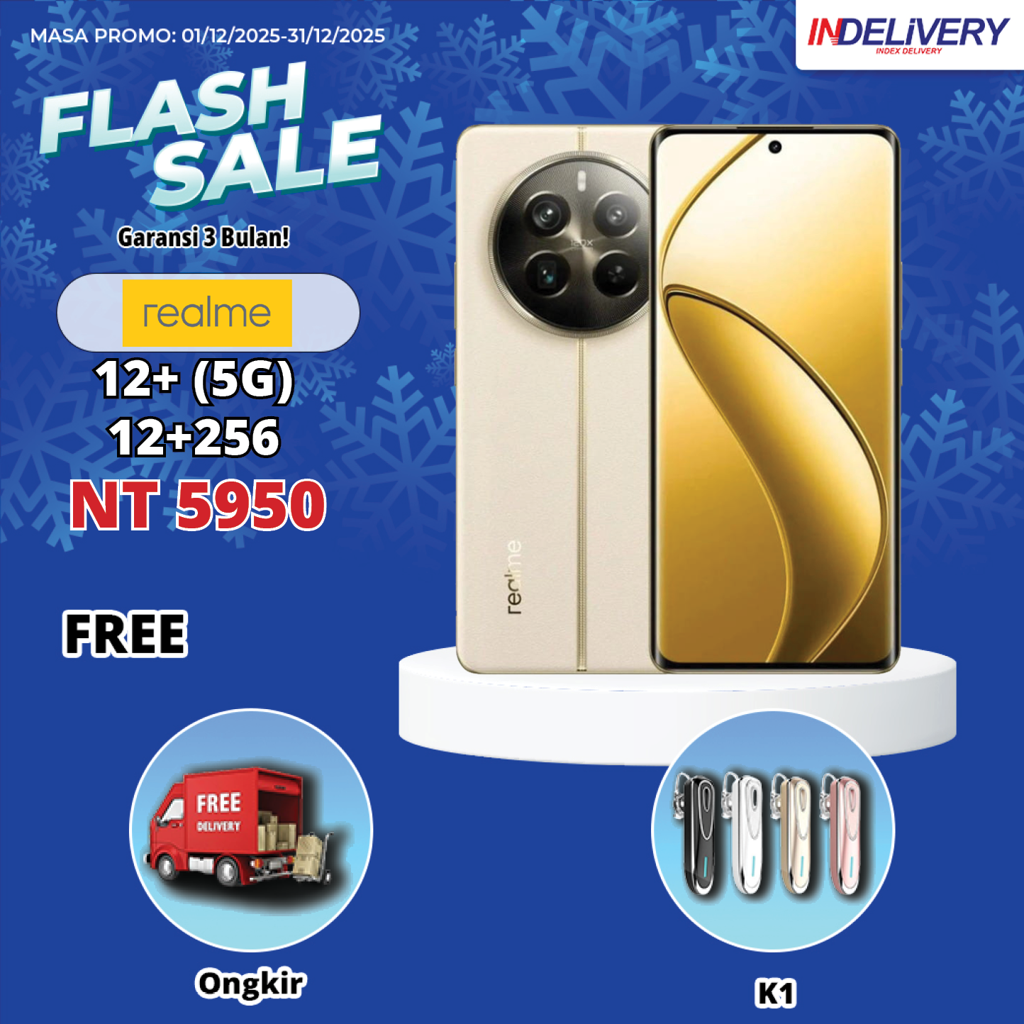 REALME 12+ (5G) 12+256-HP DISPLAY(Garansi 3 Bulan)