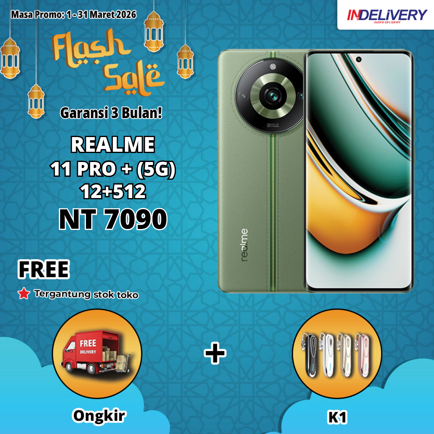 REALME 11 PRO + (5G) 12+512-HP DISPLAY(Garansi 3 Bulan)