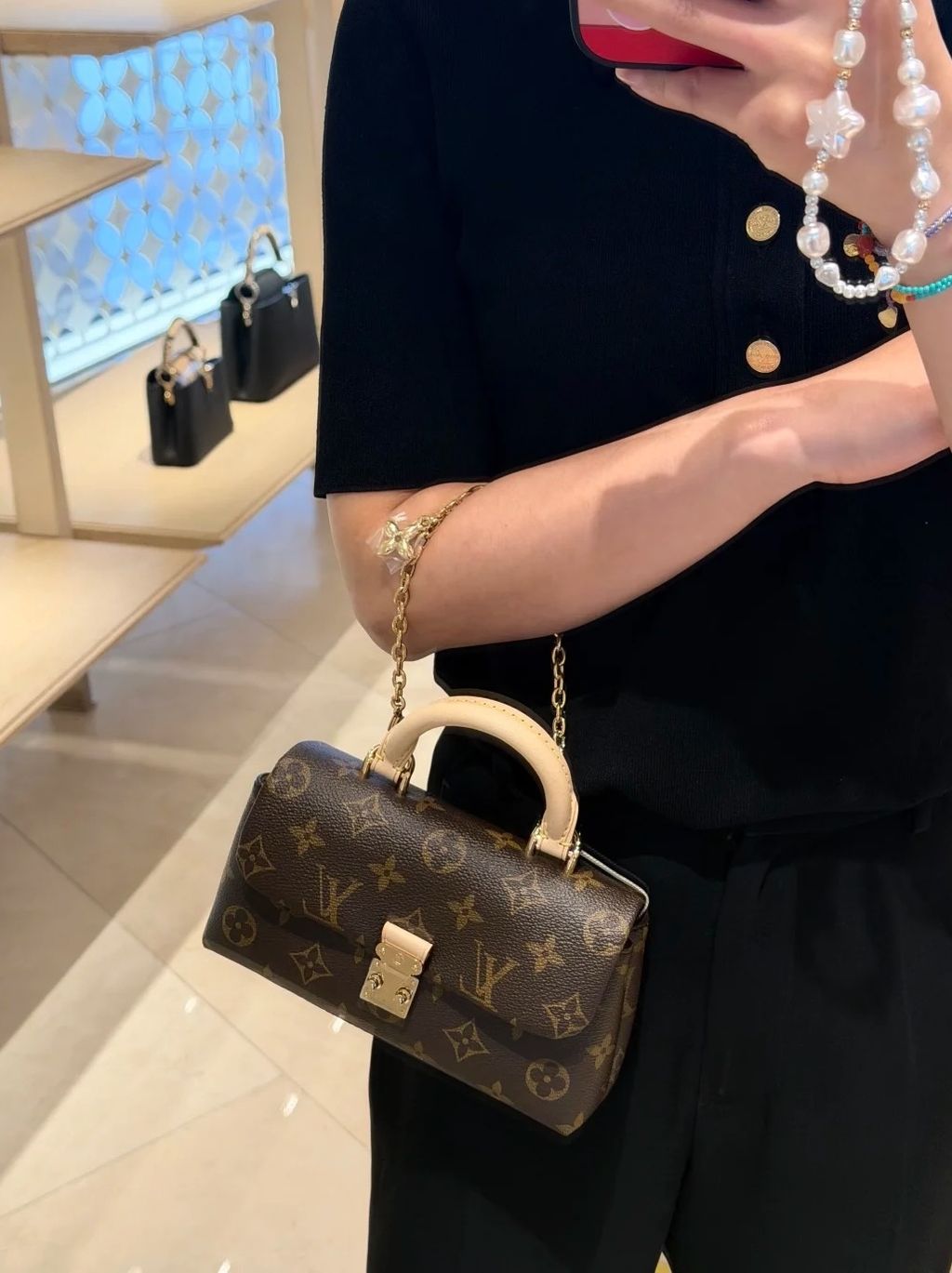 LV NANO MADELEINE 老花鏈條口蓋包 M284264