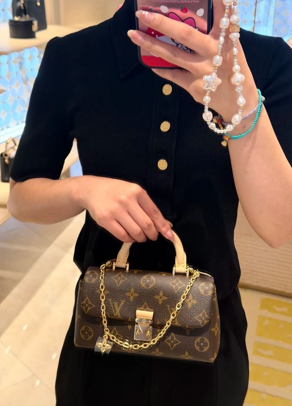 LV NANO MADELEINE 老花鏈條口蓋包 M284263