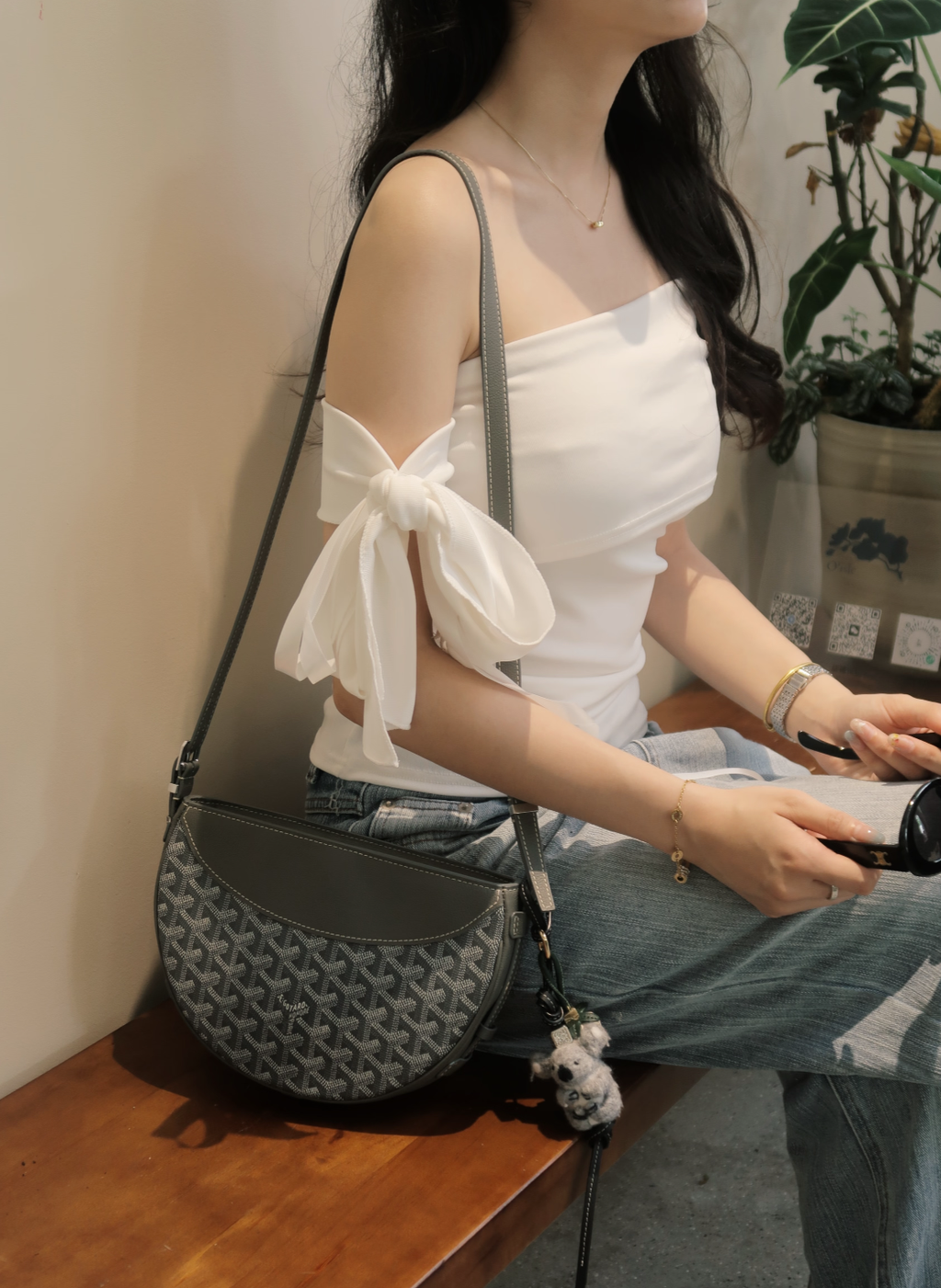 灰 GOYARD HIRONDELLE 斜背半月包 燕子包4