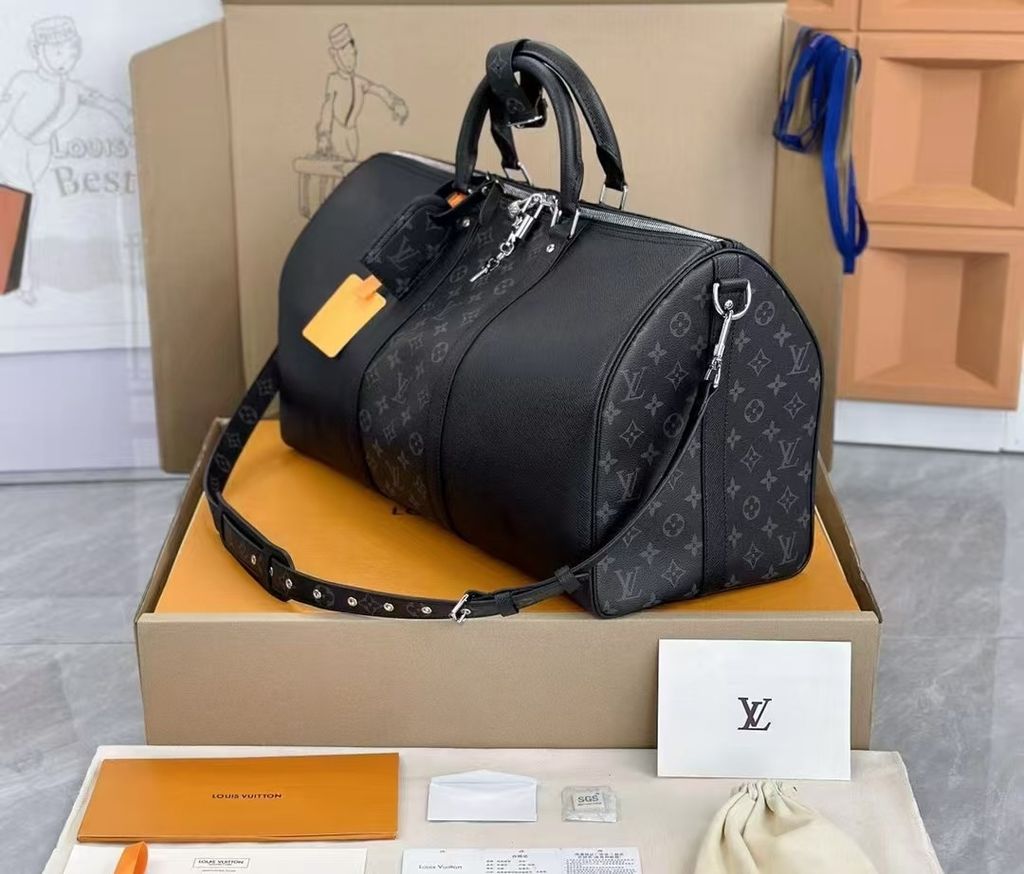 LV KEEPALL 45 旅行袋 老花拼十字紋 M302351