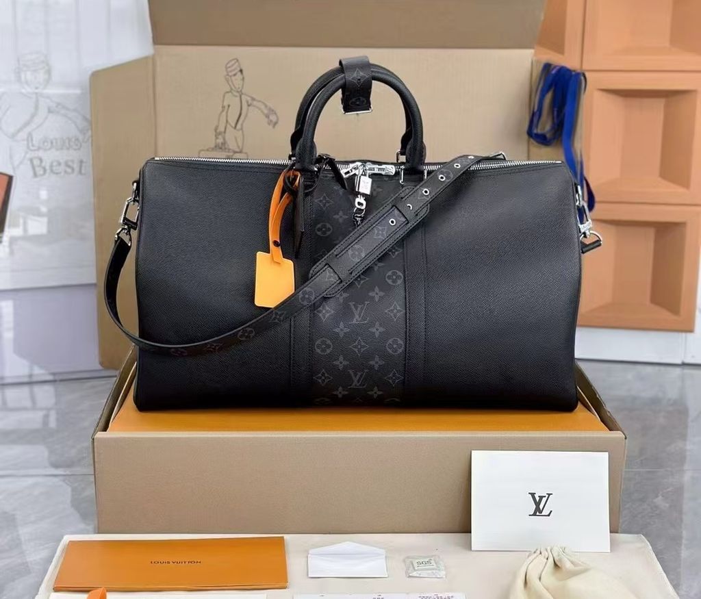 LV KEEPALL 45 旅行袋 老花拼十字紋 M302356