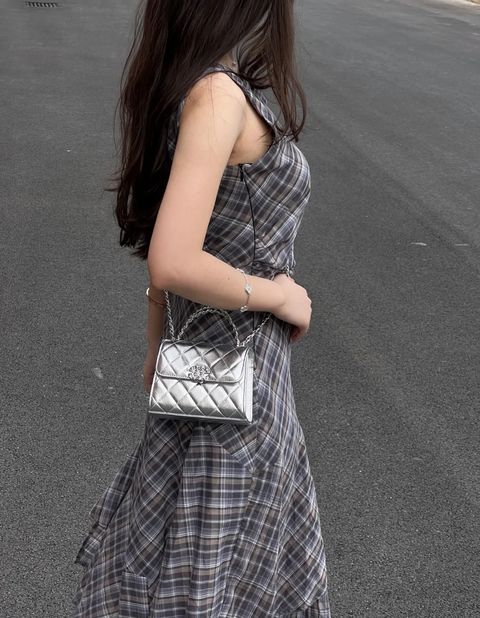 CHANEL 25S KELLY 豎版款 羊皮銀色 2