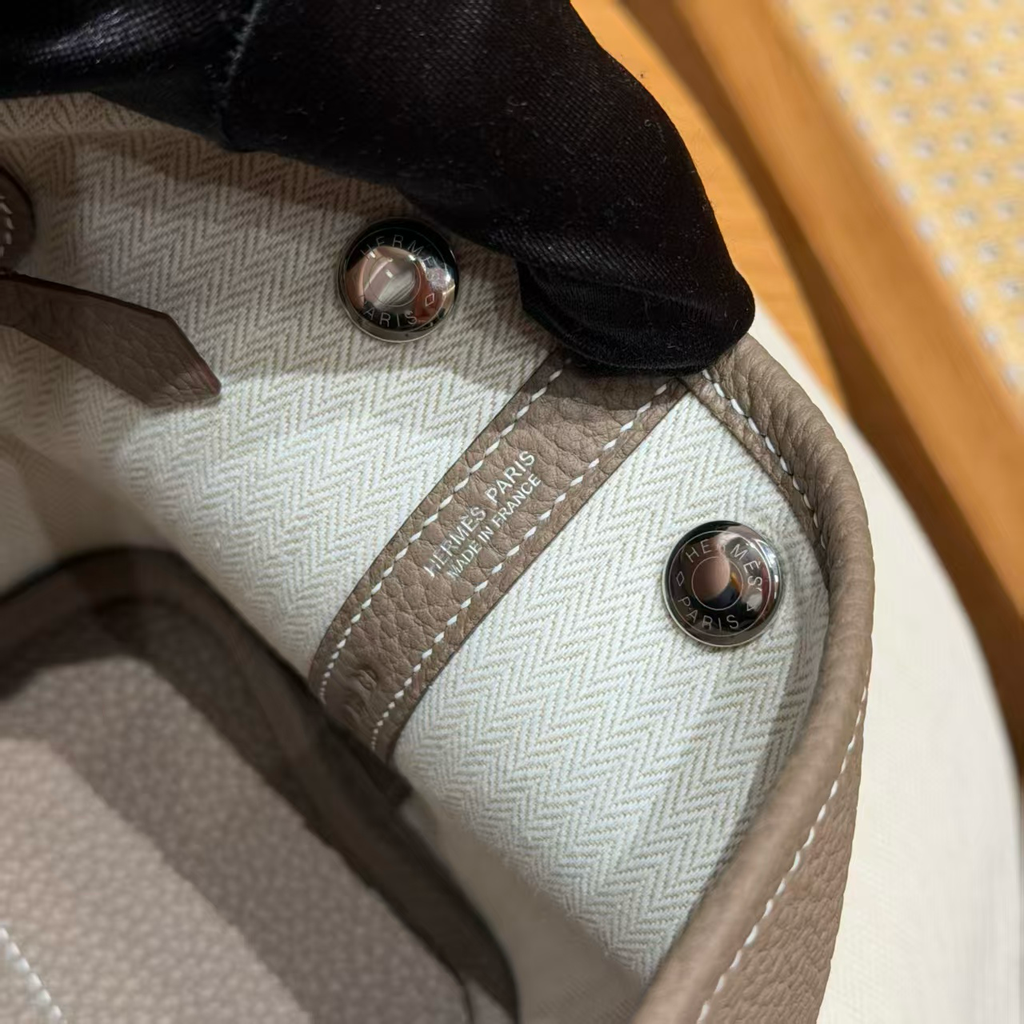 HERMES MINI GARDEN PARTY NEGONDA皮 18大象灰 迷你花園包 6