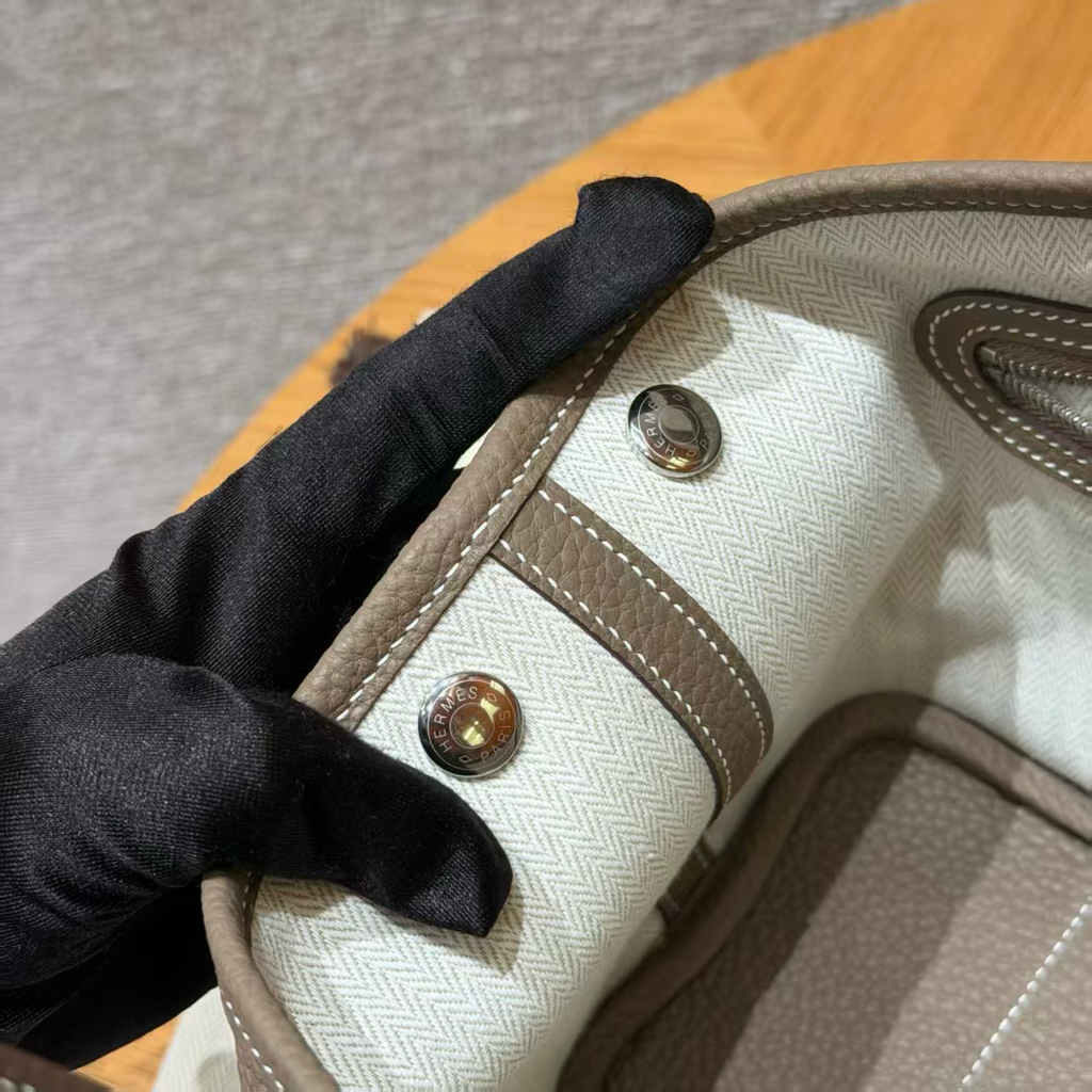 HERMES MINI GARDEN PARTY NEGONDA皮 18大象灰 迷你花園包 8