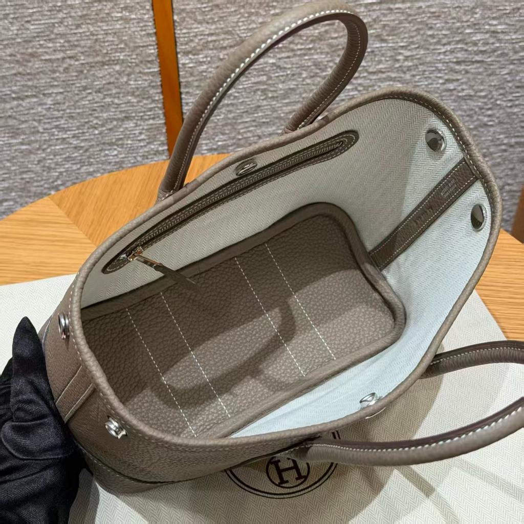 HERMES MINI GARDEN PARTY NEGONDA皮 18大象灰 迷你花園包 5