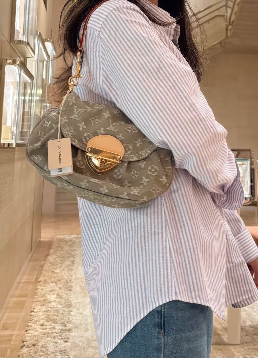 LV SUNSET 單寧牛仔元寶包 綠色 M272102